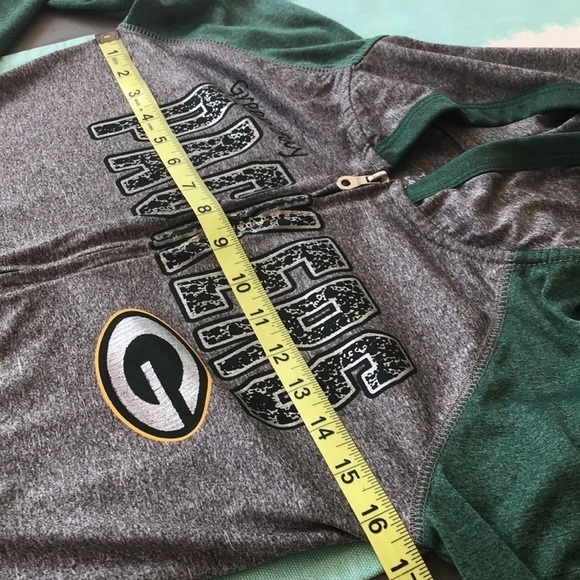 NFL Team Apparel Green Bay Packers Football Hooded Lightweight Jacket - Picture 10 of 11